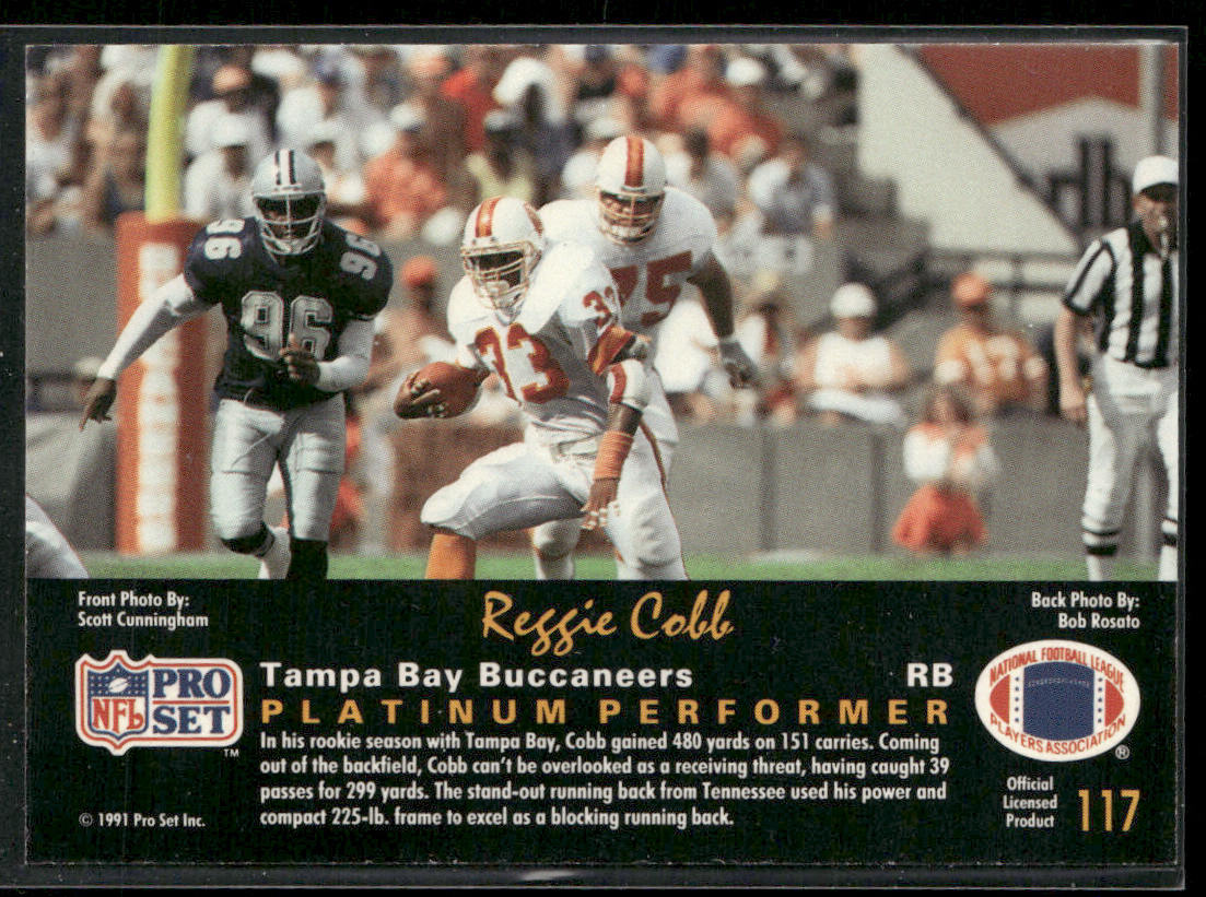 Reggie Cobb 1991 Pro Set Platinum #117 Tampa Bay Buccaneers
