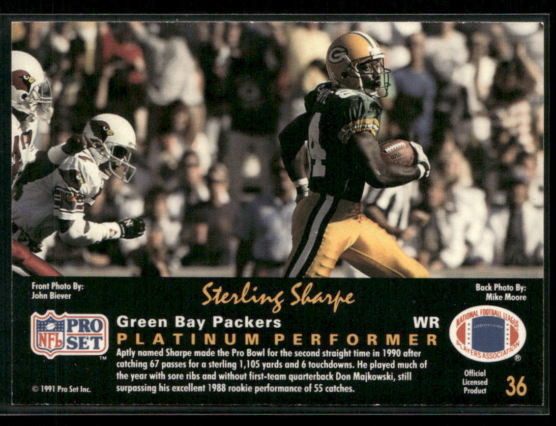 Sterling Sharpe 1991 Pro Set Platinum #36 Green Bay Packers