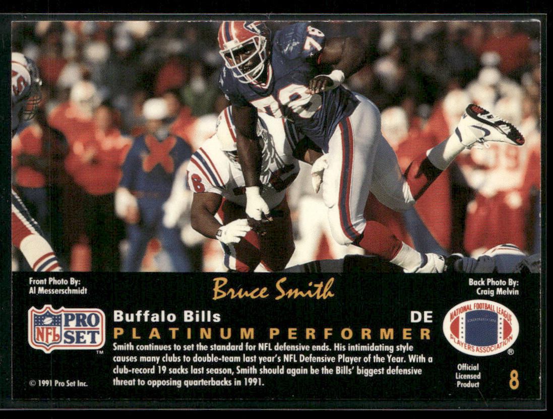 Bruce Smith 1991 Pro Set Platinum #8 Buffalo Bills