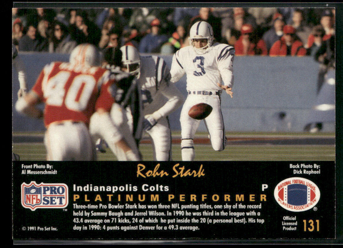 Rohn Stark 1991 Pro Set Platinum #131 Indianapolis Colts