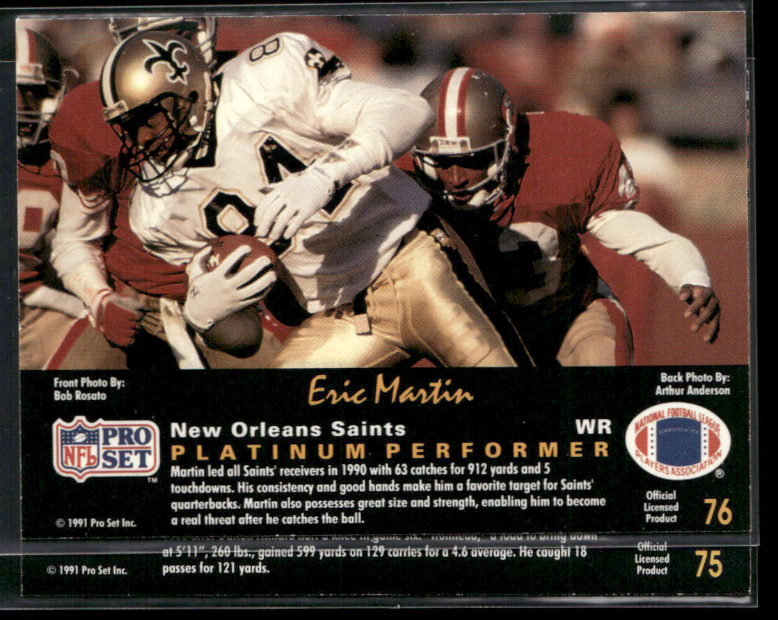 Craig Heyward 1991 Pro Set Platinum #75 New Orleans Saints