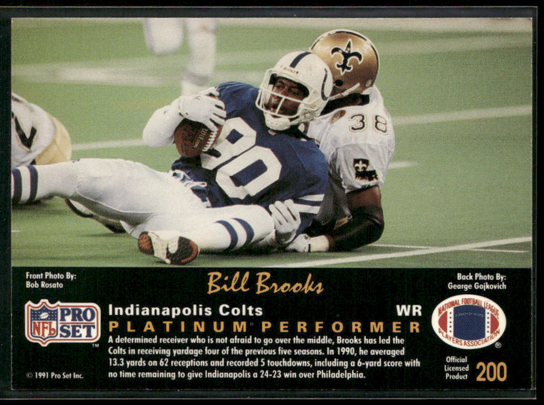 Bill Brooks 1991 Pro Set Platinum #200 Indianapolis Colts