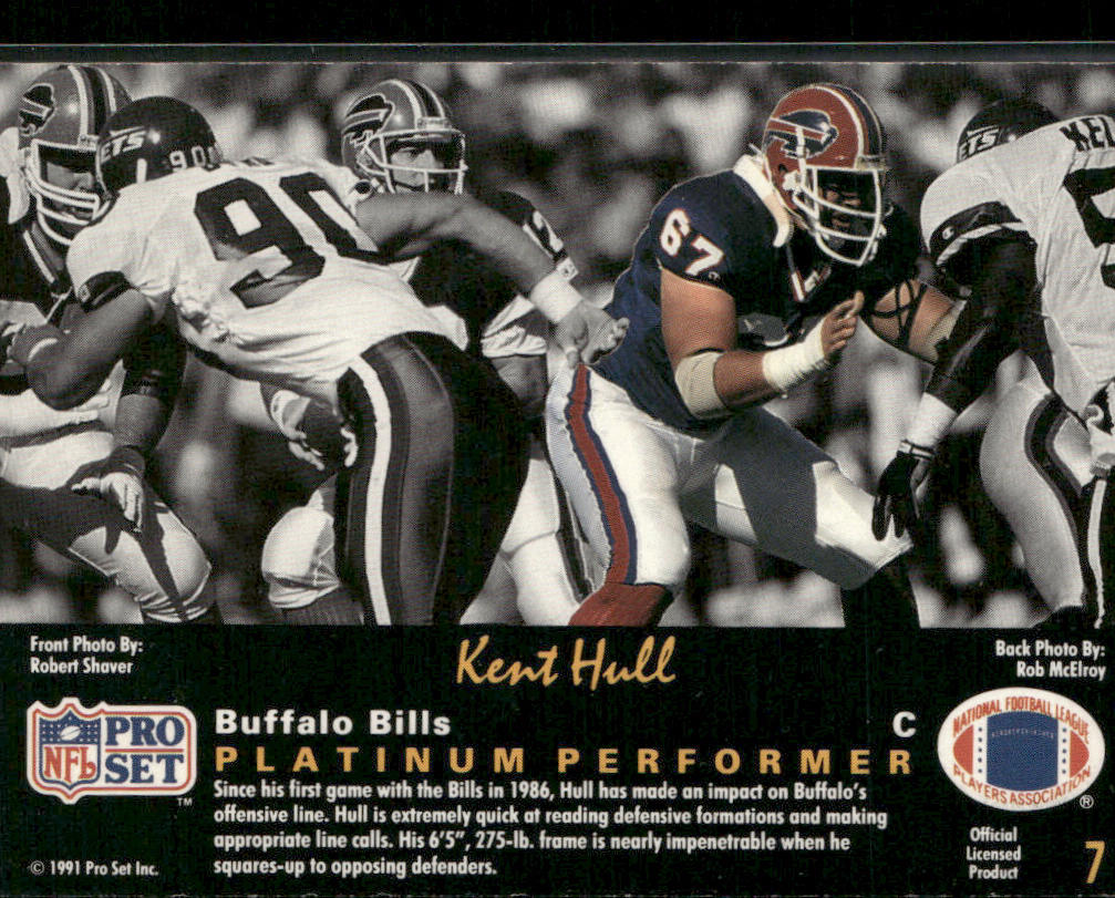 Kent Hull 1991 Pro Set Platinum #7 Buffalo Bills