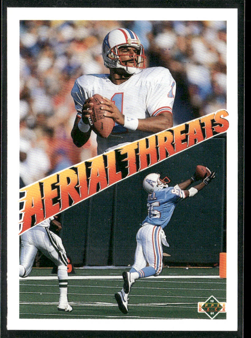 Warren Moon / Drew Hill 1991 Upper Deck #33b Houston Oilers