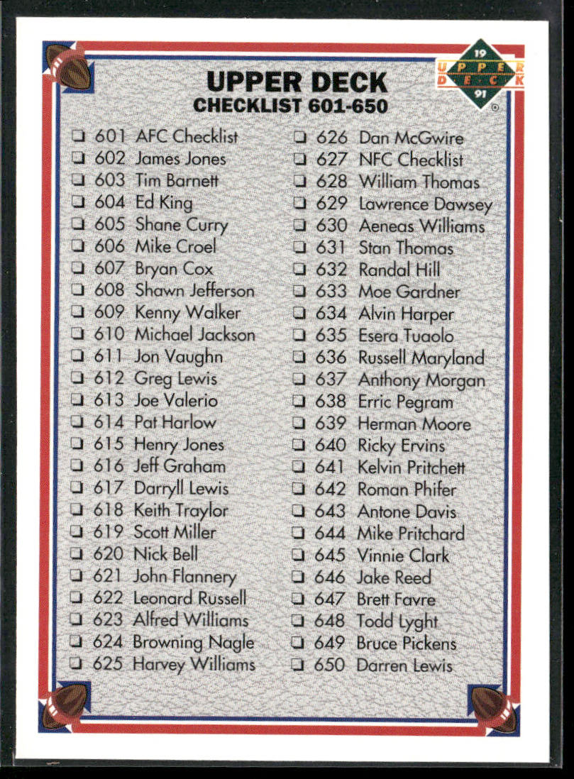 Checklist: 401-500 1991 Upper Deck #500