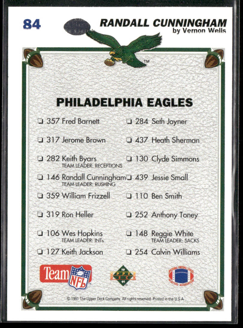 Randall Cunningham 1991 Upper Deck #84c Philadelphia Eagles