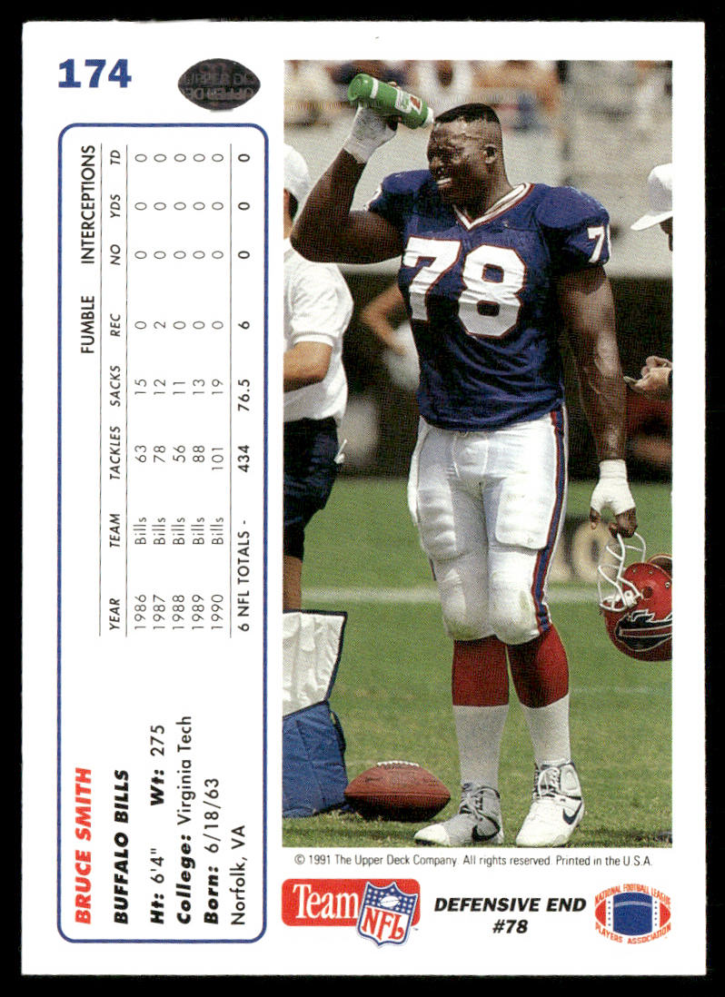 Bruce Smith 1991 Upper Deck #174 Buffalo Bills