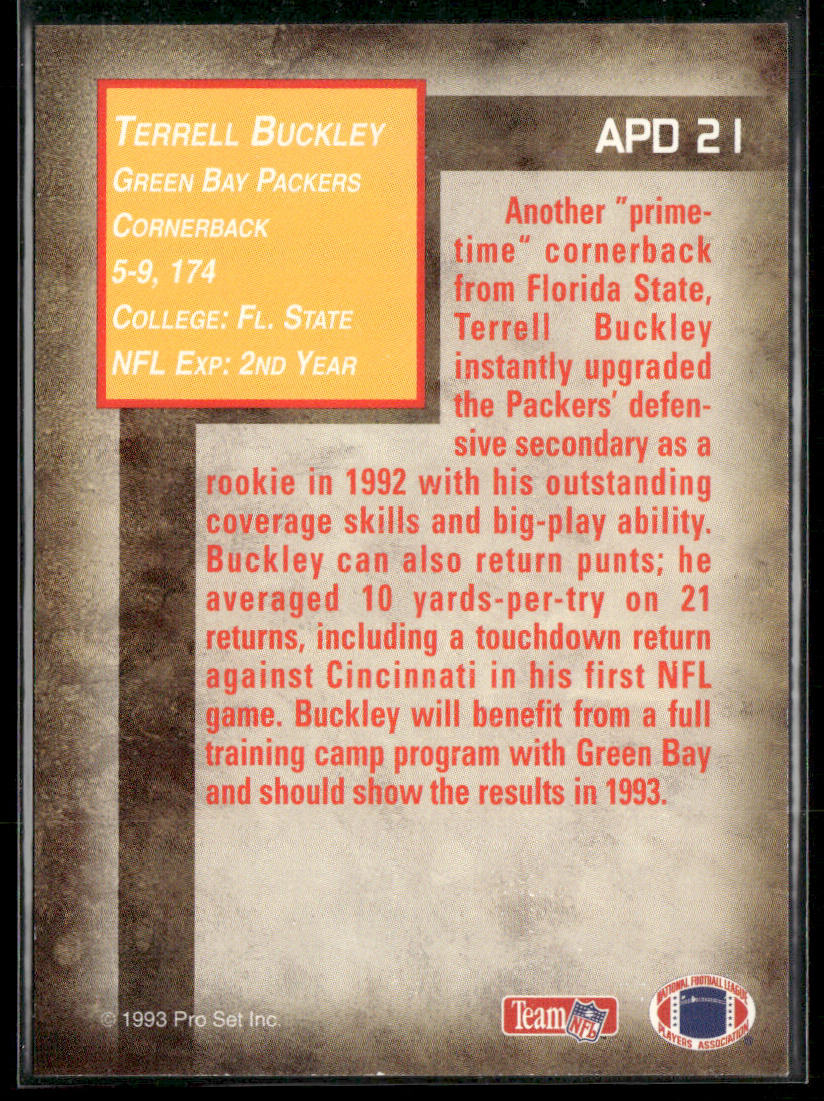 Terrell Buckley 1993 Pro Set Power All-Power Defense #APD21 Green Bay Packers