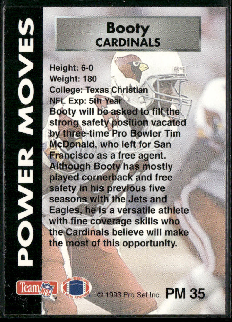 John Booty 1993 Pro Set Power Power Moves #PM35 Phoenix Cardinals