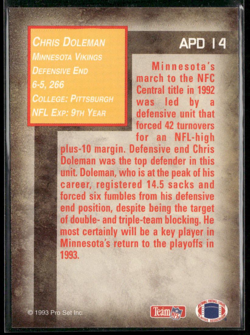 Chris Doleman 1993 Pro Set Power All-Power Defense #APD14 Minnesota Vikings