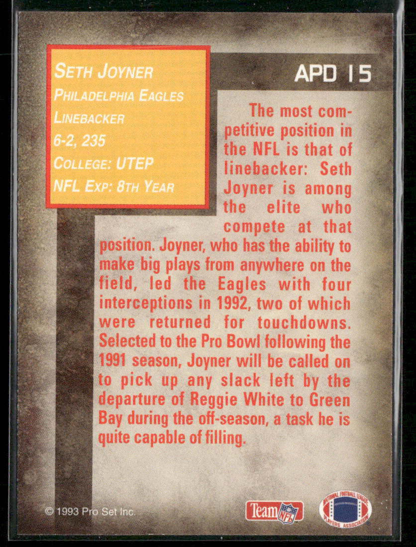Seth Joyner 1993 Pro Set Power All-Power Defense #APD15 Philadelphia Eagles