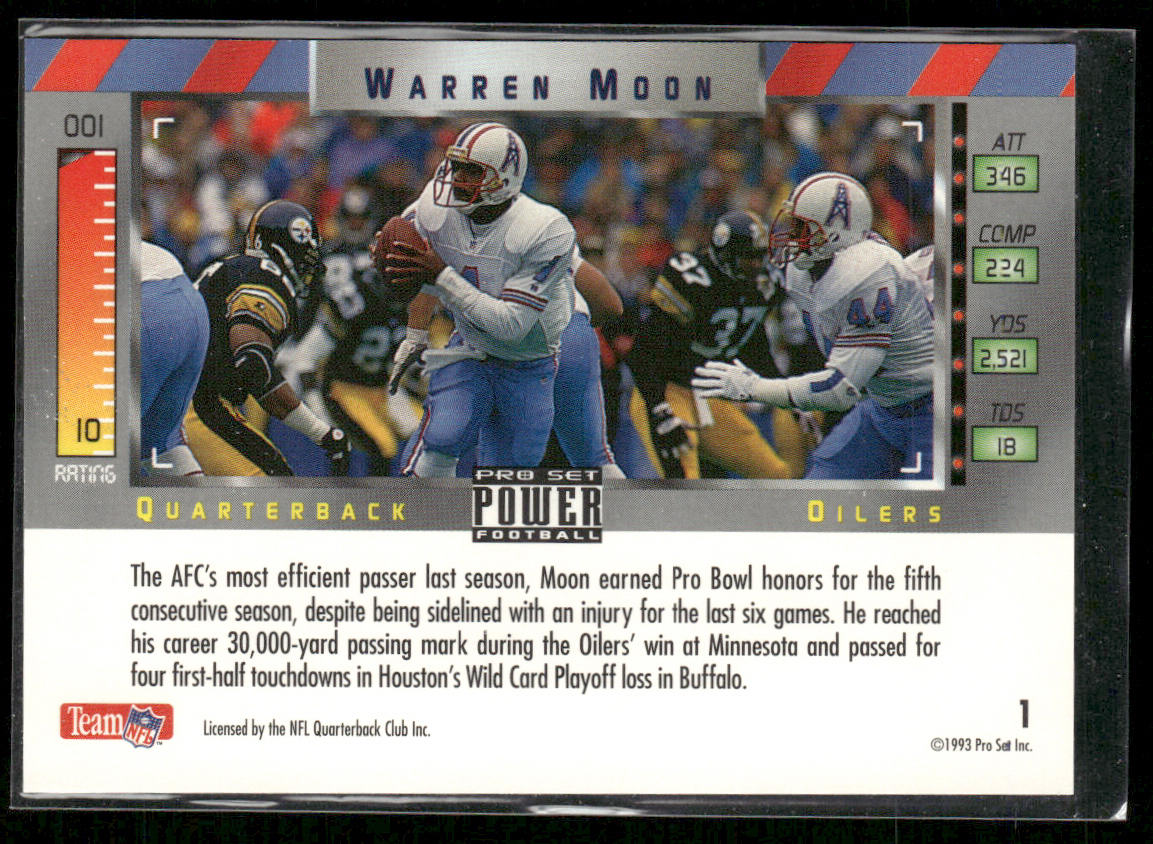 Warren Moon 1993 Pro Set Power #1 Houston Oilers
