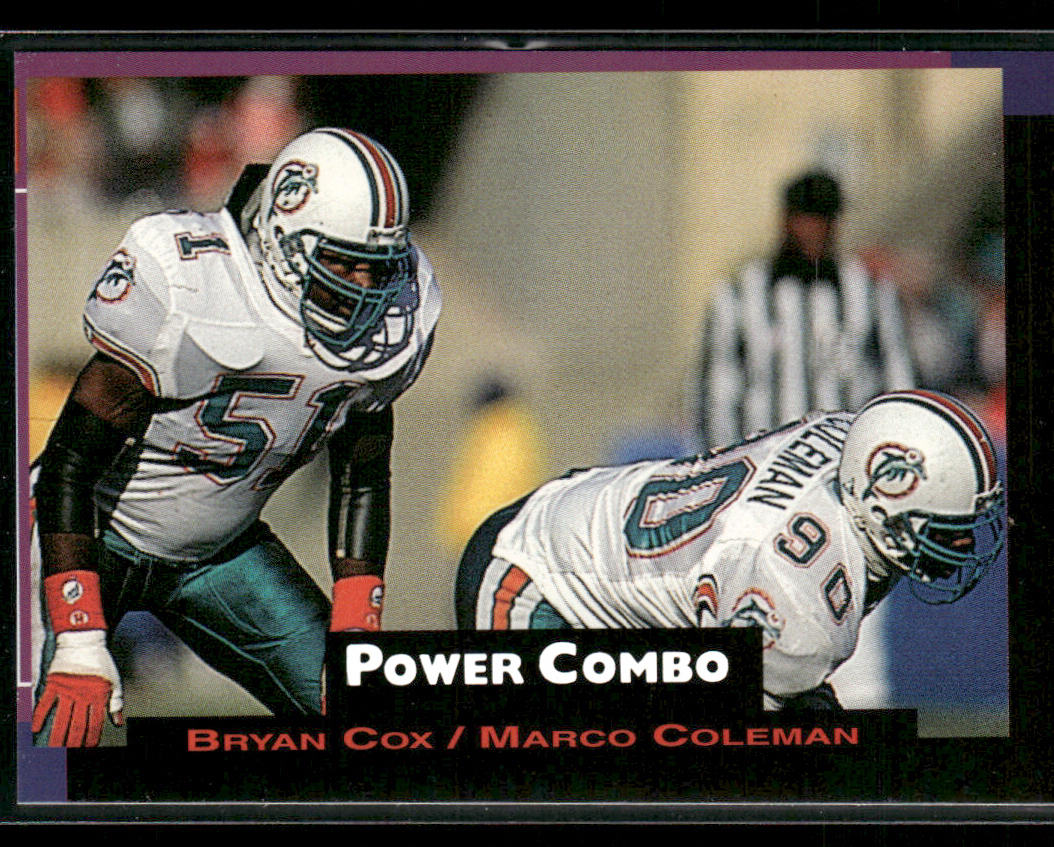 Bryan Cox / Marco Coleman 1993 Pro Set Power Combos #10 Miami Dolphins