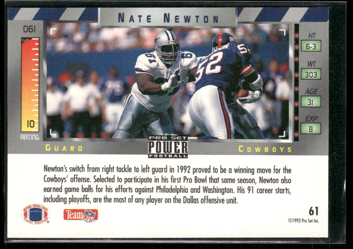 Nate Newton 1993 Pro Set Power #61 Dallas Cowboys