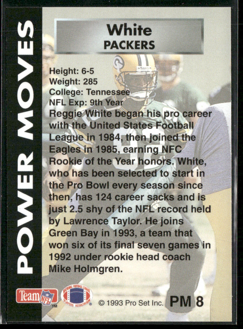 Reggie White 1993 Pro Set Power Power Moves #PM8 Green Bay Packers