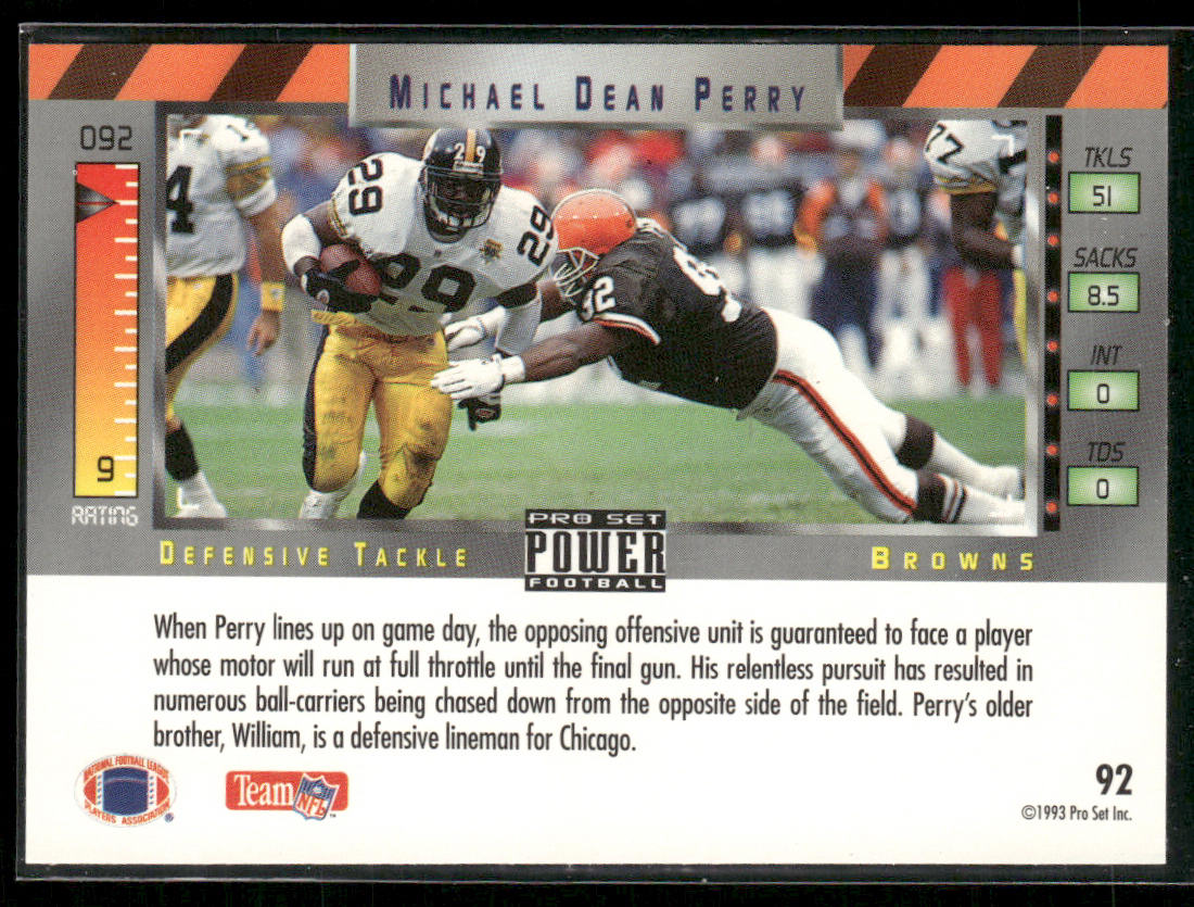 Michael Dean Perry 1993 Pro Set Power #92 Cleveland Browns