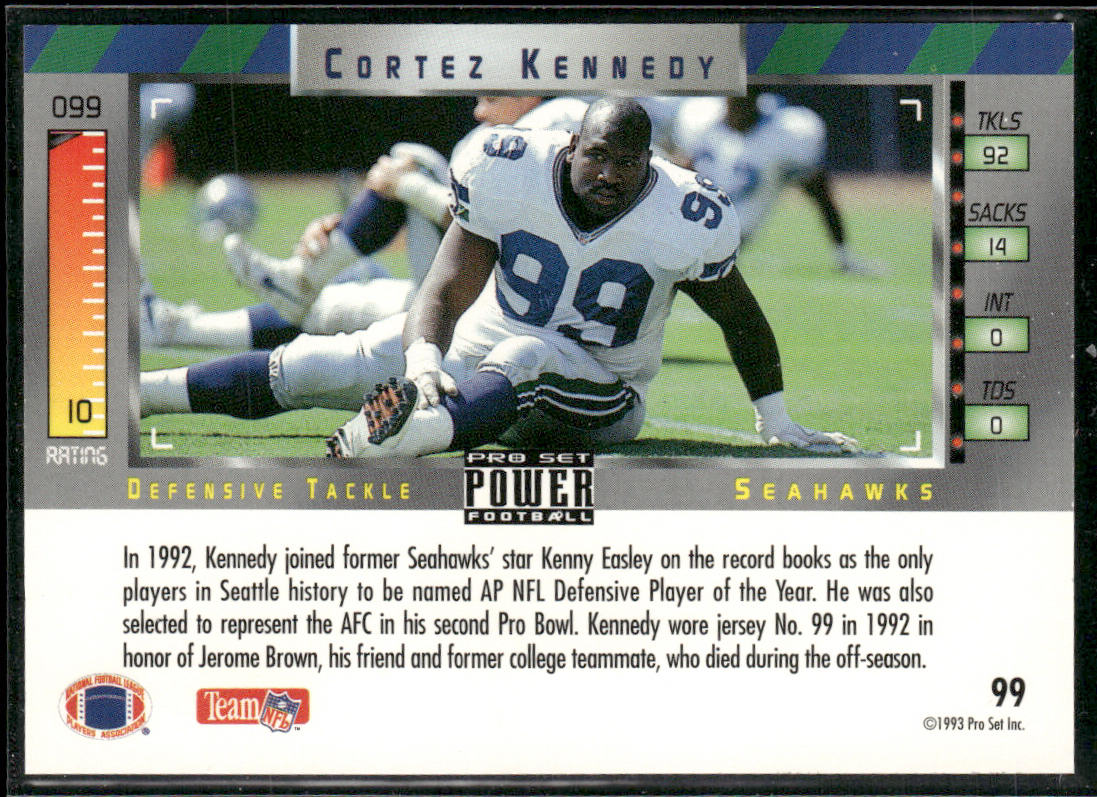 Cortez Kennedy 1993 Pro Set Power #99 Seattle Seahawks