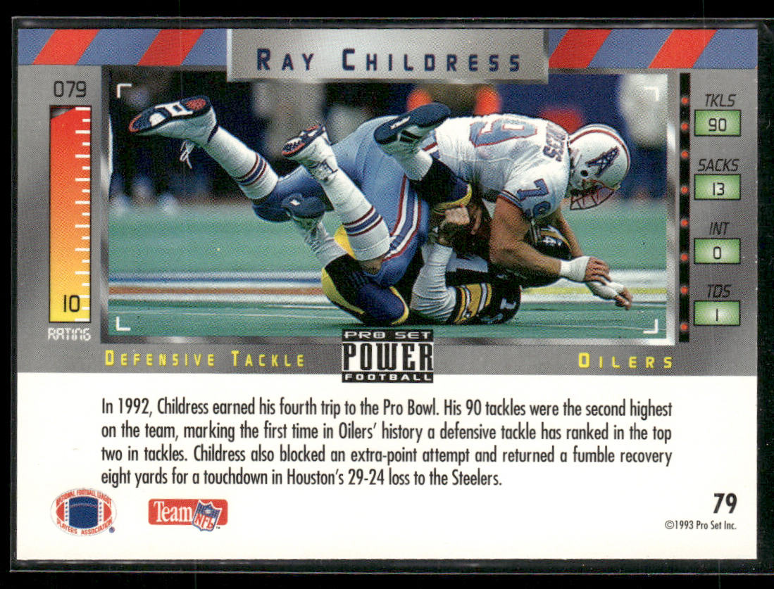 Ray Childress 1993 Pro Set Power #79 Houston Oilers