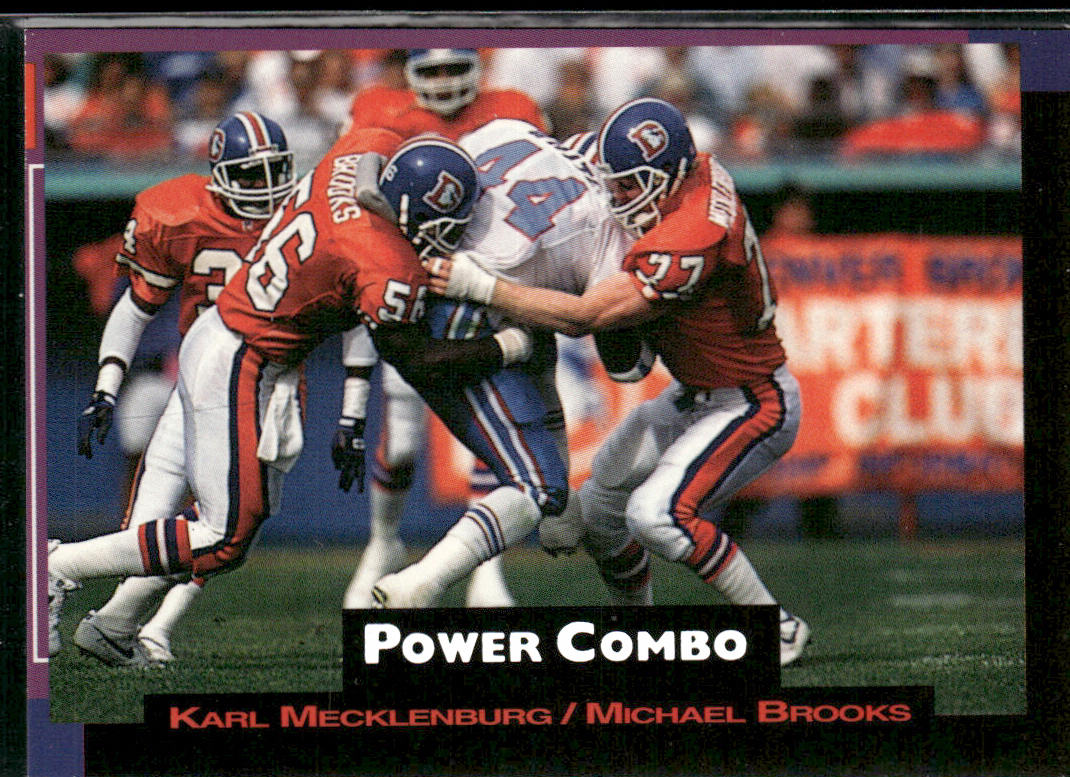 Karl Mecklenburg / Michael Brooks 1993 Pro Set Power Combos #8 Denver Broncos front