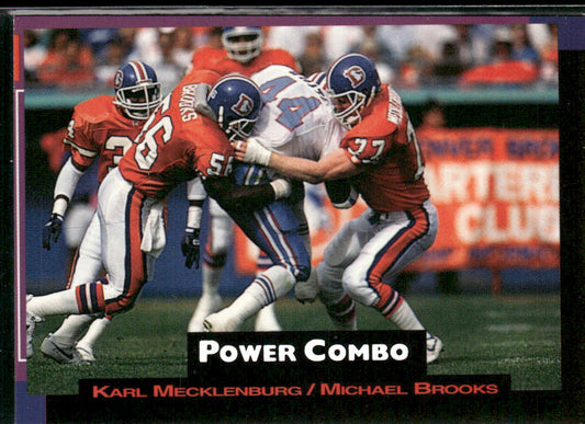 Karl Mecklenburg / Michael Brooks 1993 Pro Set Power Combos #8 Denver Broncos front