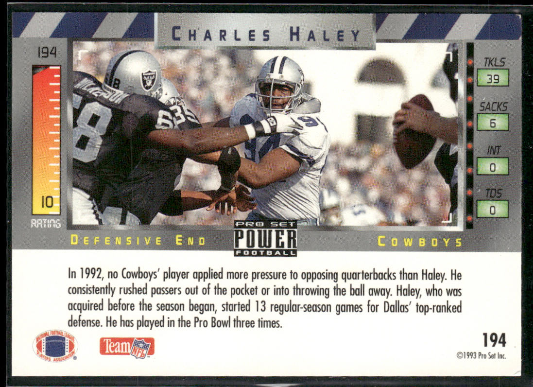 Charles Haley 1993 Pro Set Power Gold #194 Dallas Cowboys