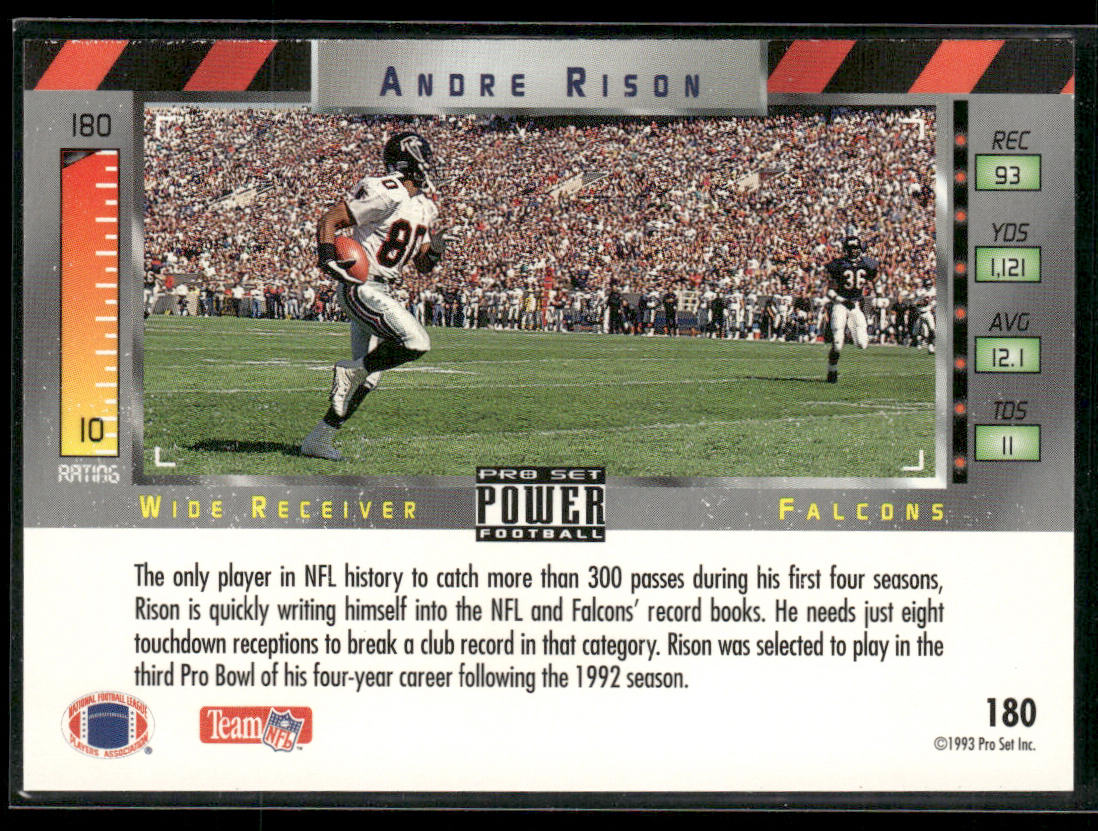 Andre Rison 1993 Pro Set Power #180 Atlanta Falcons