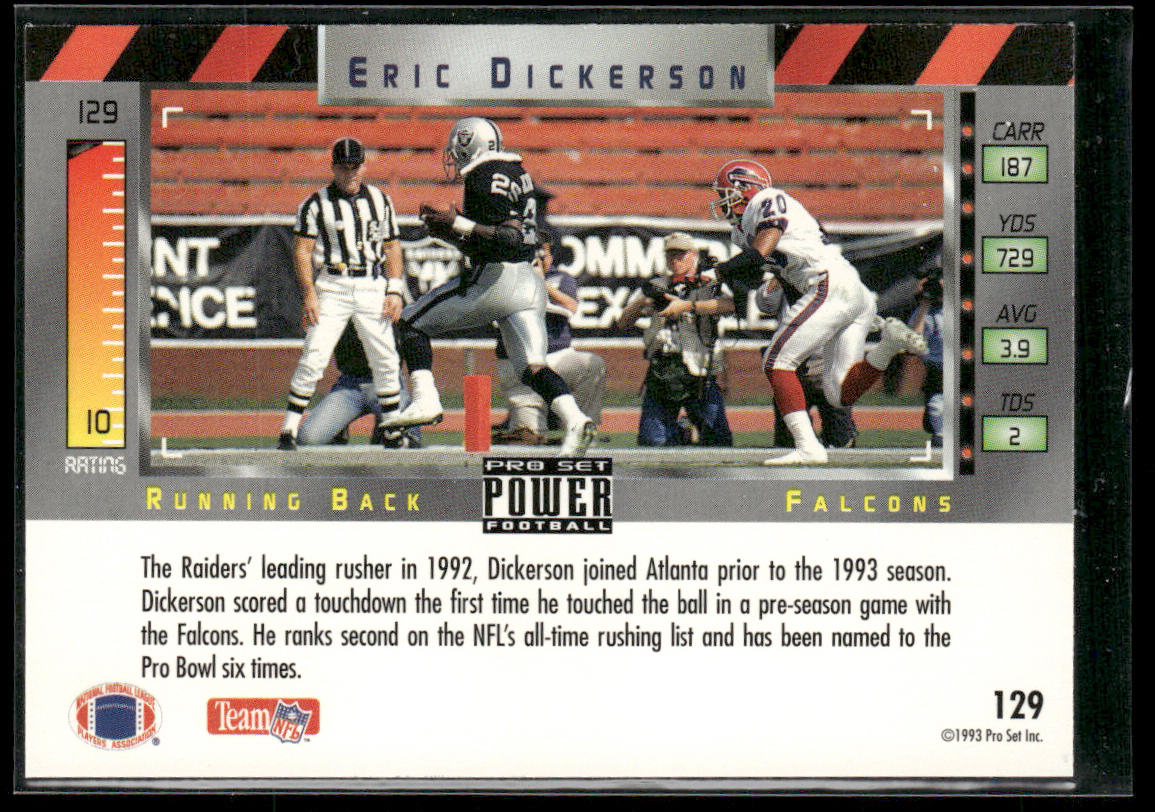Eric Dickerson 1993 Pro Set Power #129 Atlanta Falcons