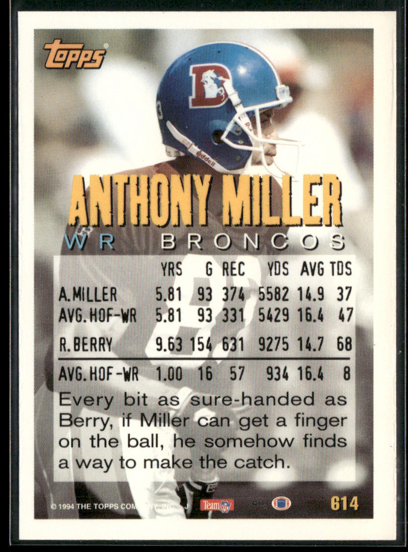 Anthony Miller 1994 Topps #614 Denver Broncos