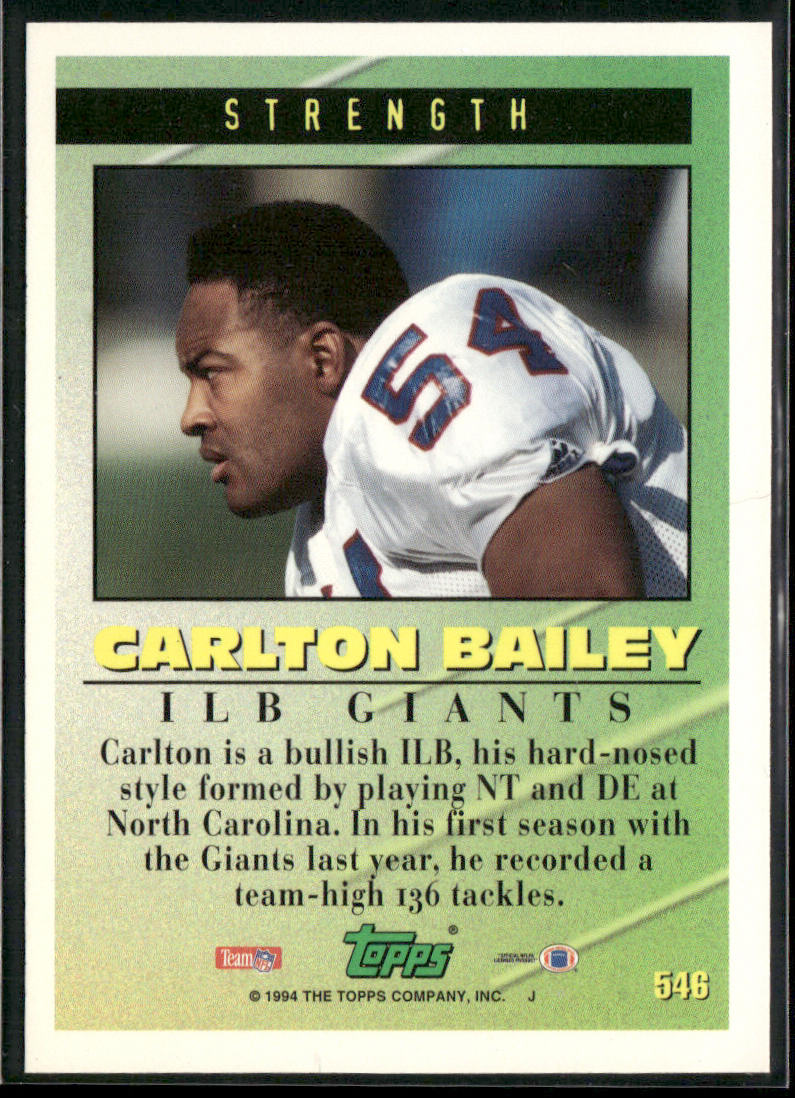 Carlton Bailey 1994 Topps #546 New York Giants