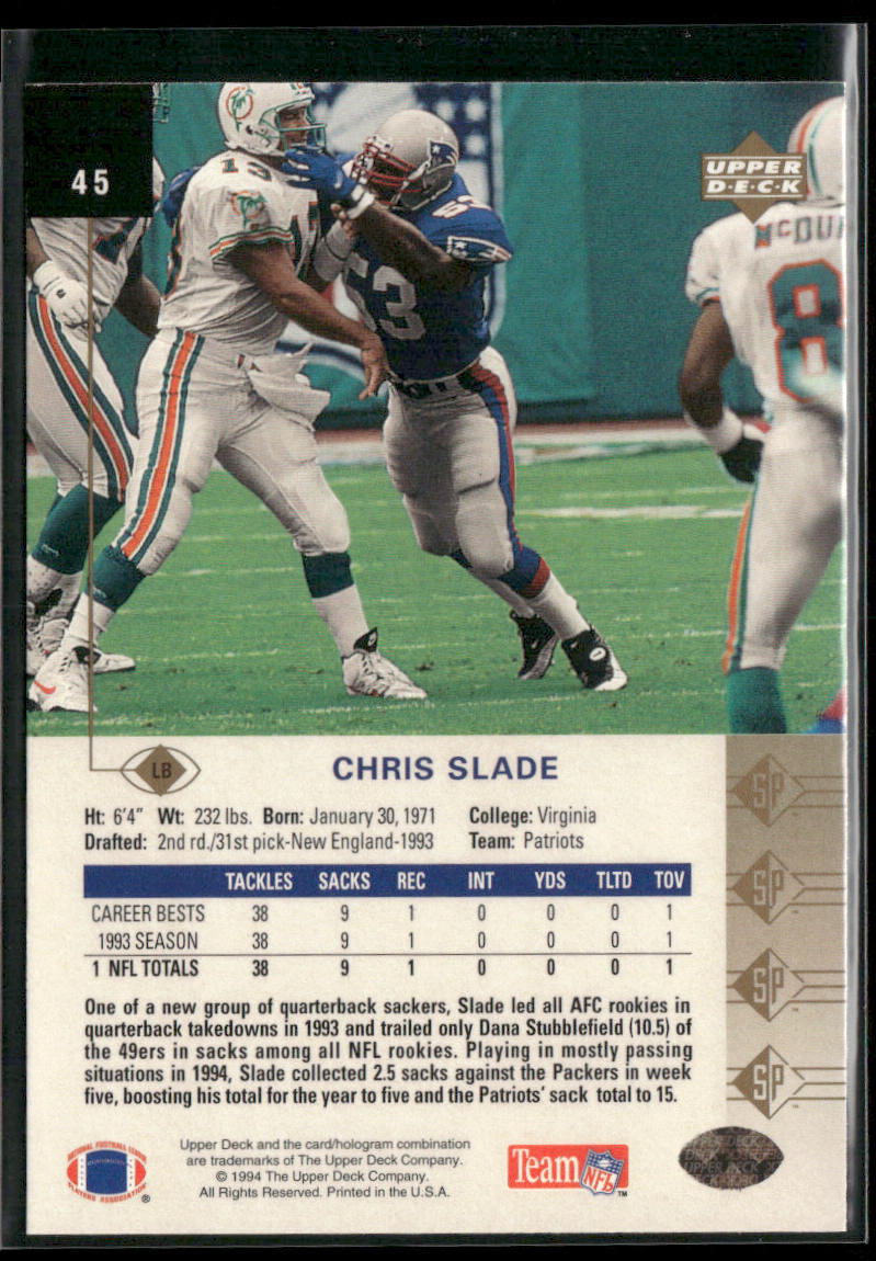 Chris Slade 1994 SP #45 New England Patriots
