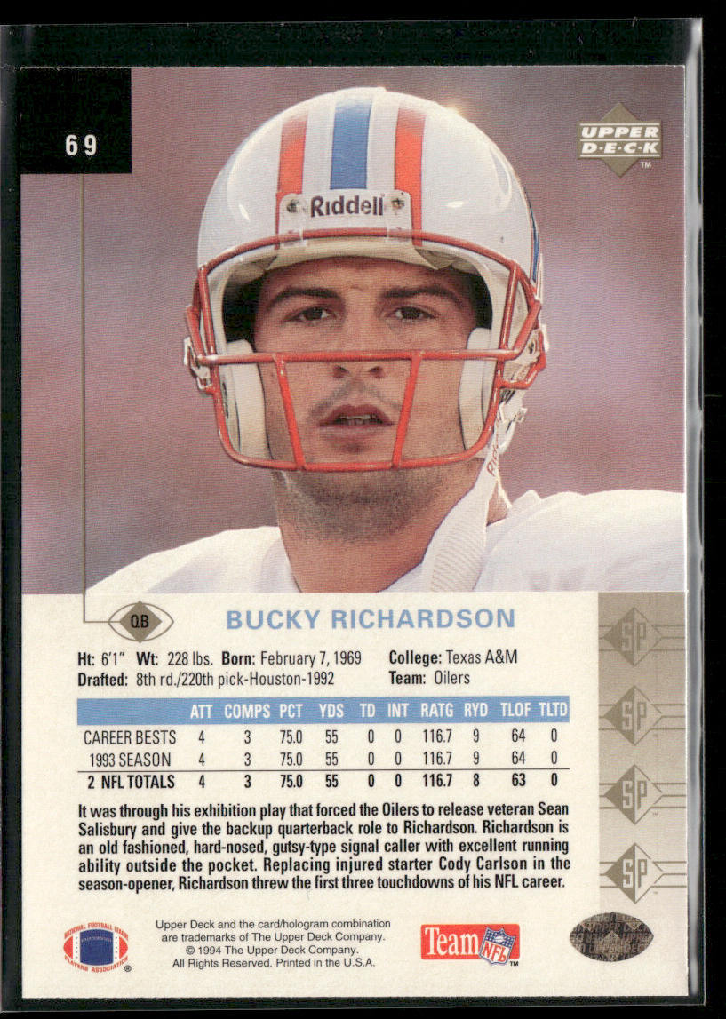 Bucky Richardson 1994 SP #69 Houston Oilers