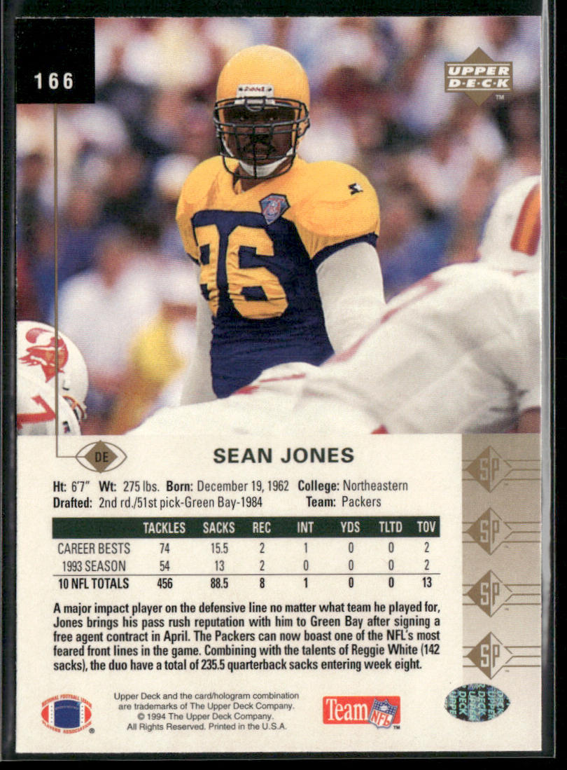 Sean Jones 1994 SP #166 Green Bay Packers