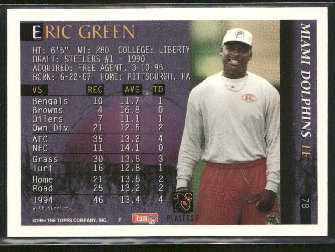 Eric Green 1995 Bowman #78 Miami Dolphins