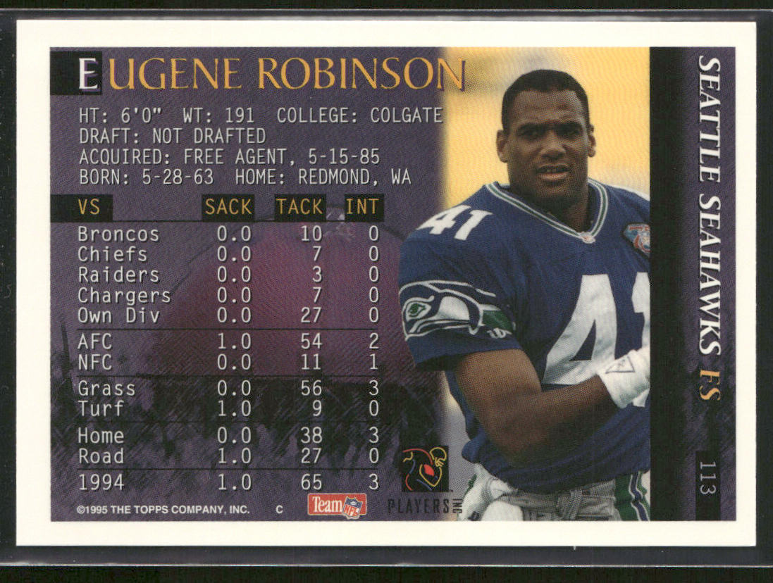 Eugene Robinson 1995 Bowman #113 Seattle Seahawks