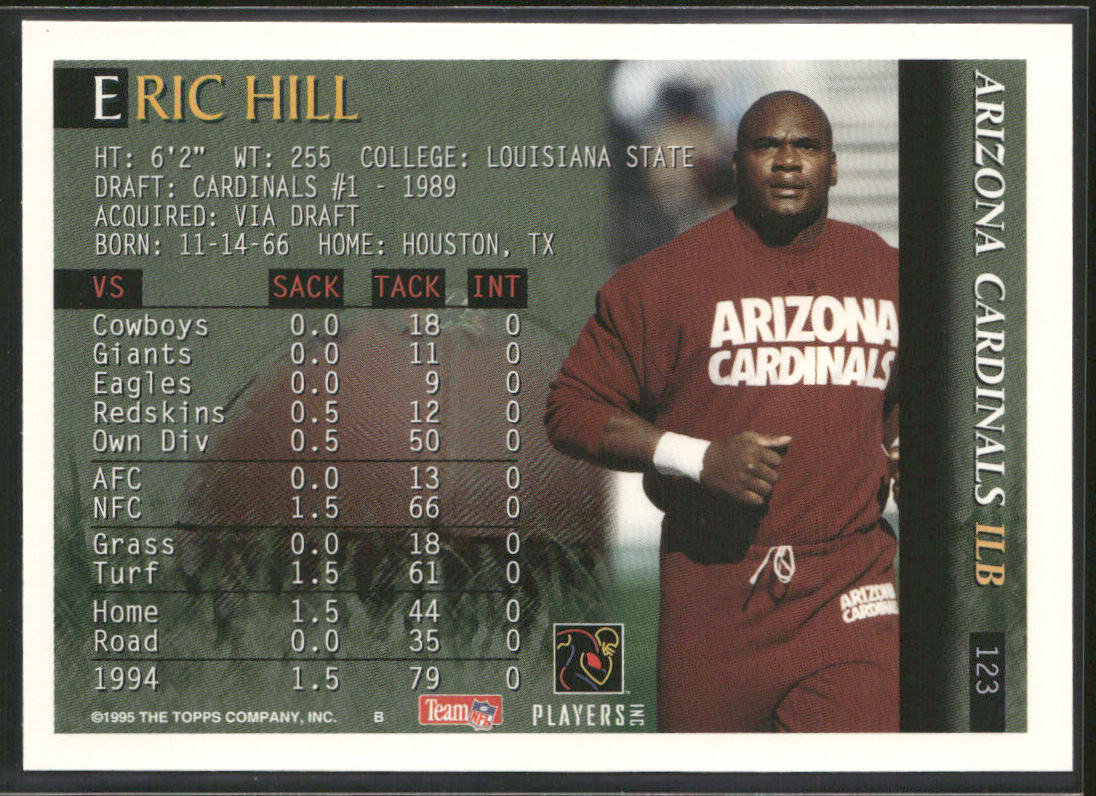 Eric Hill 1995 Bowman #123 Arizona Cardinals
