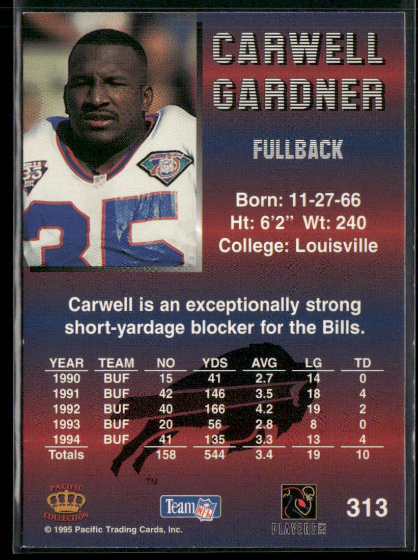 Carwell Gardner 1995 Pacific #313 Buffalo Bills