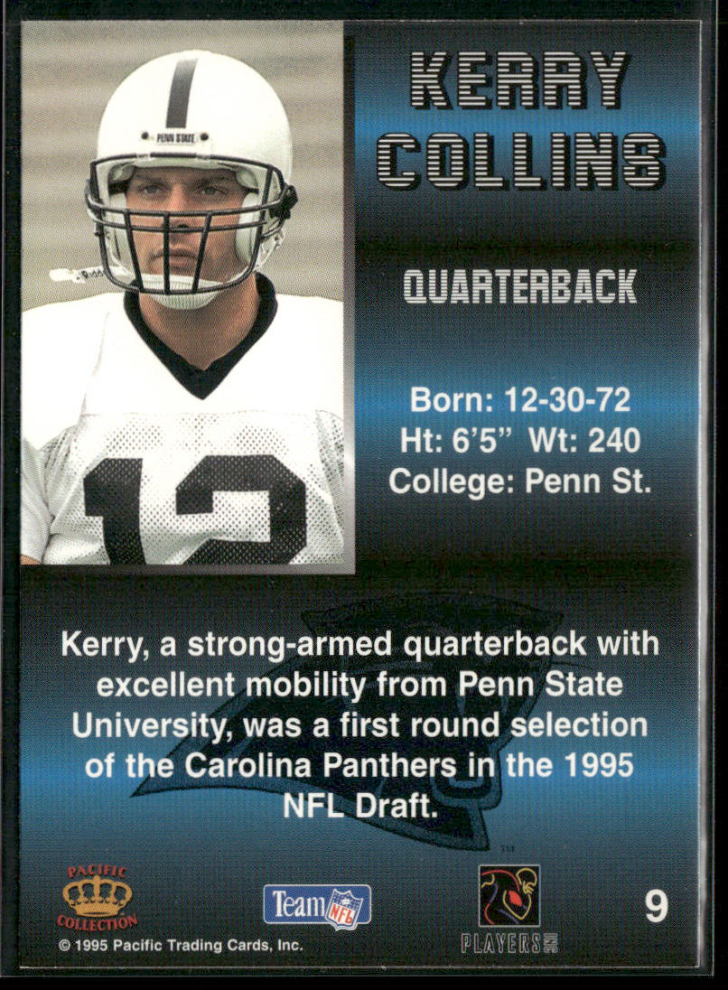 Kerry Collins 1995 Pacific #9 RC Carolina Panthers