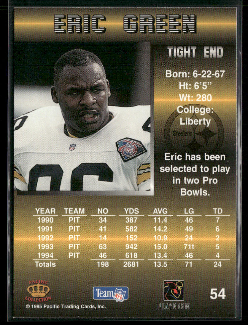 Eric Green 1995 Pacific #54 Pittsburgh Steelers