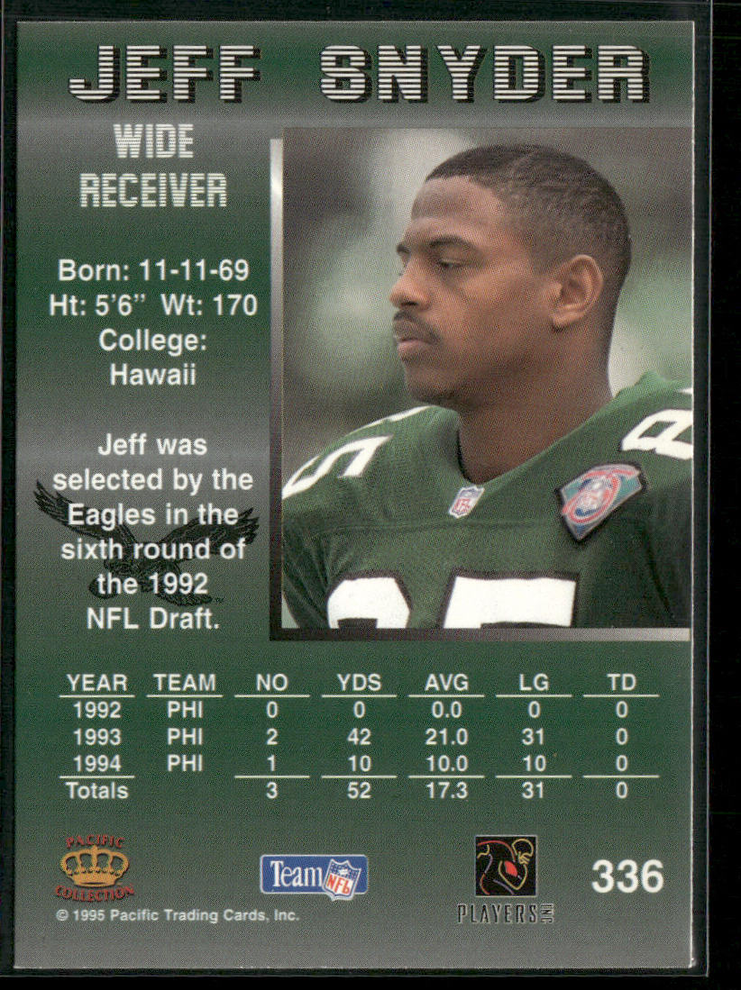 Jeff Sydner 1995 Pacific #336 Philadelphia Eagles