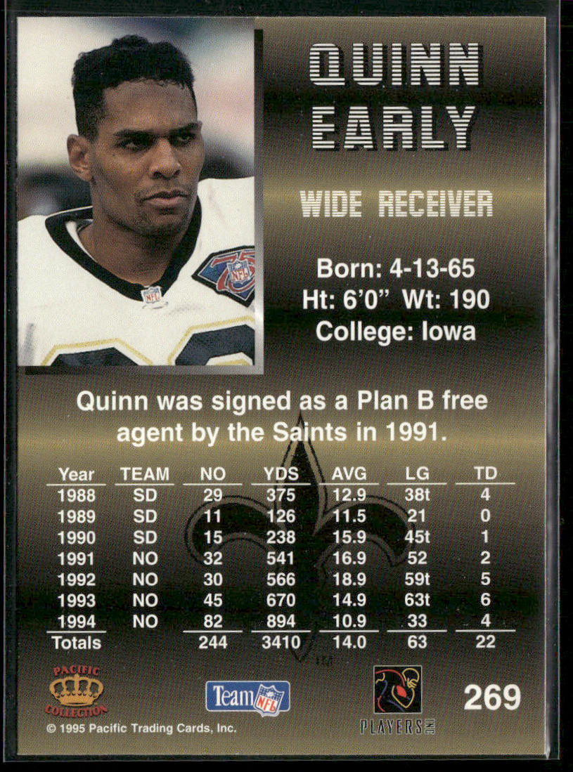 Quinn Early 1995 Pacific #269 New Orleans Saints
