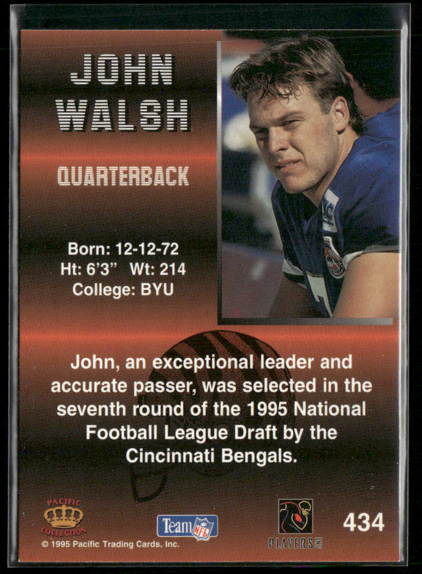 John Walsh 1995 Pacific #434 RC Cincinnati Bengals