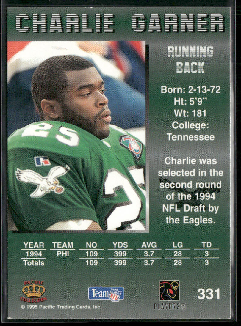 Charlie Garner 1995 Pacific #331 Philadelphia Eagles