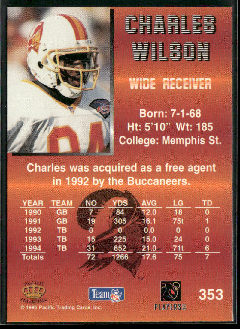 Charles Wilson 1995 Pacific #353 Tampa Bay Buccaneers