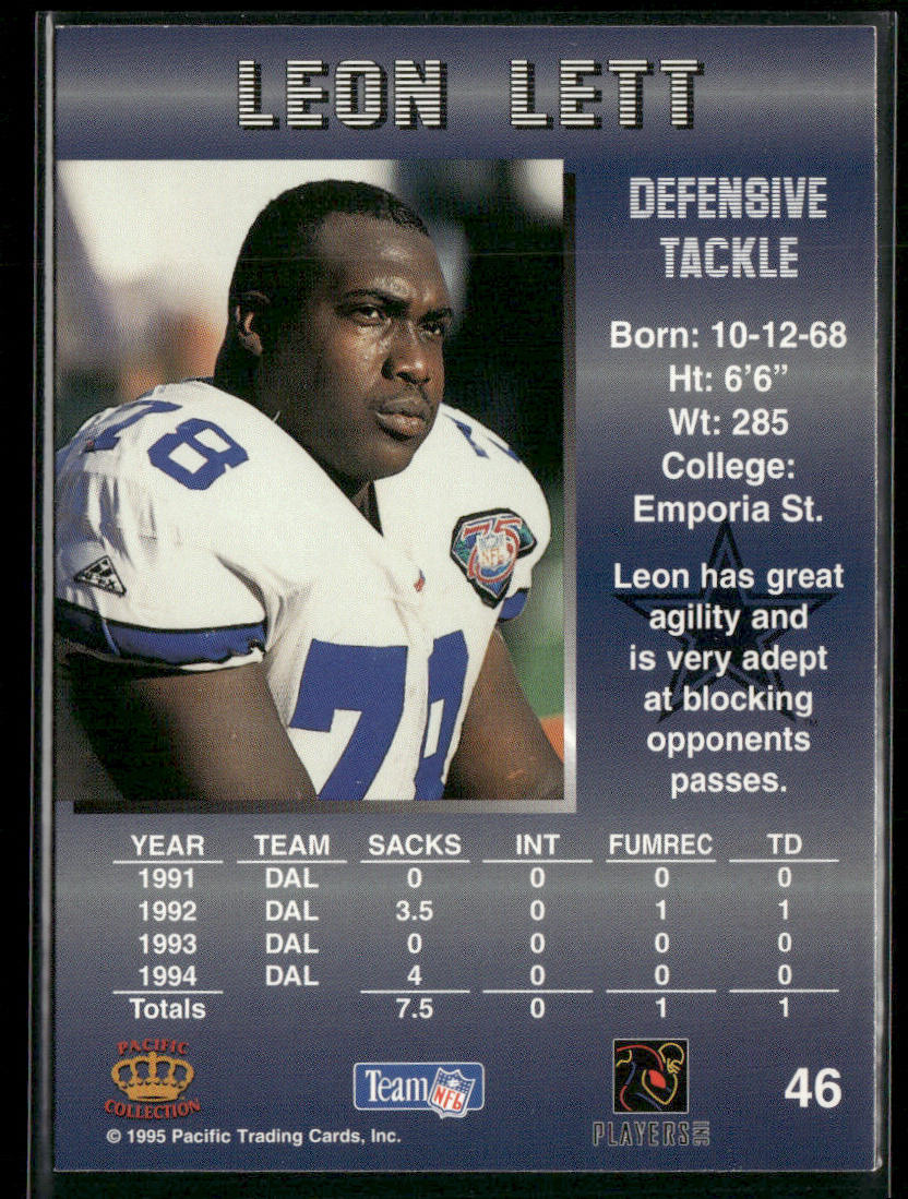 Leon Lett 1995 Pacific #46 Dallas Cowboys