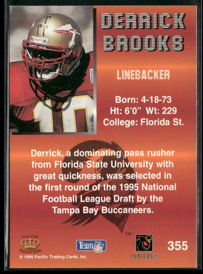 Derrick Brooks 1995 Pacific #355 RC Tampa Bay Buccaneers