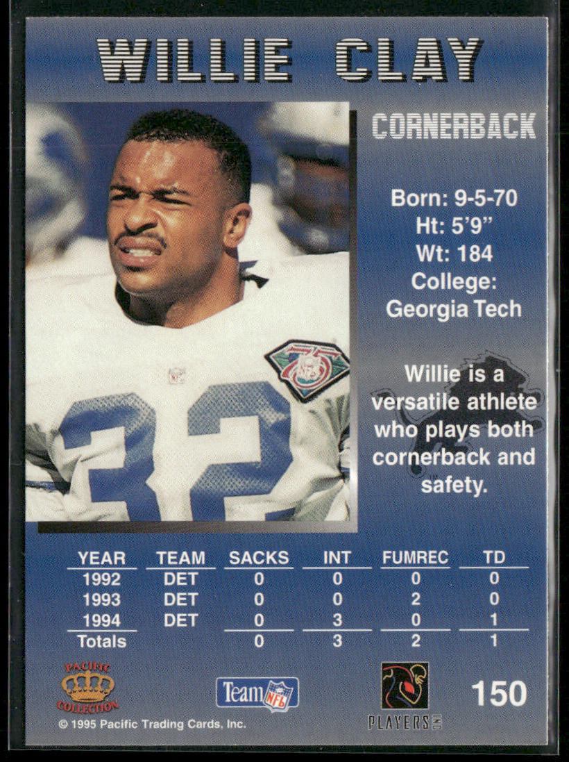 Willie Clay 1995 Pacific #150 Detroit Lions