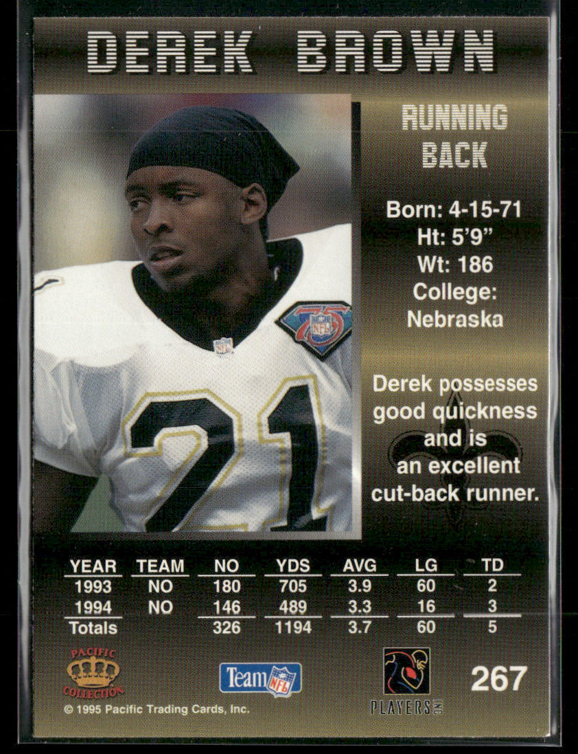 Derek Brown 1995 Pacific #267 New Orleans Saints