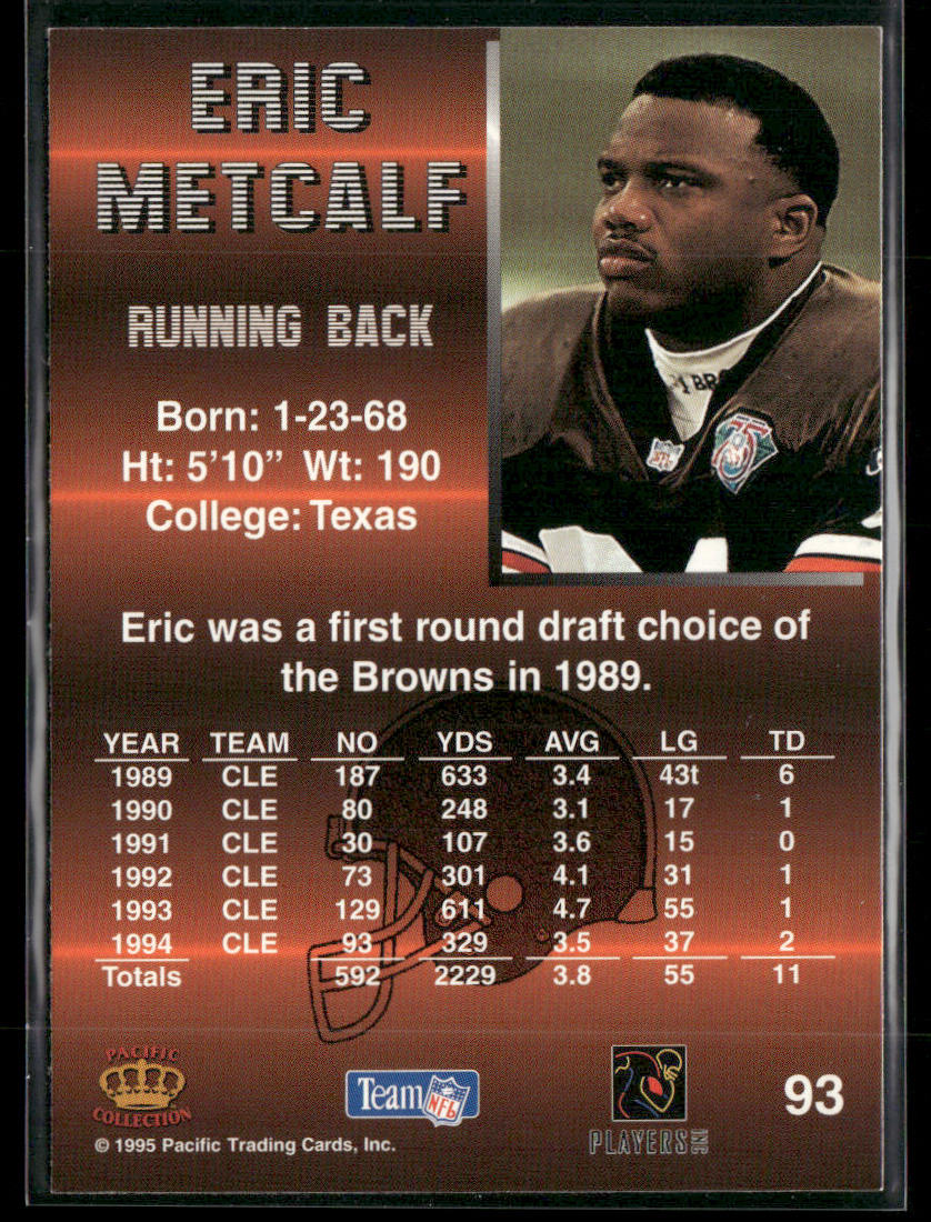 Eric Metcalf 1995 Pacific #93 Cleveland Browns