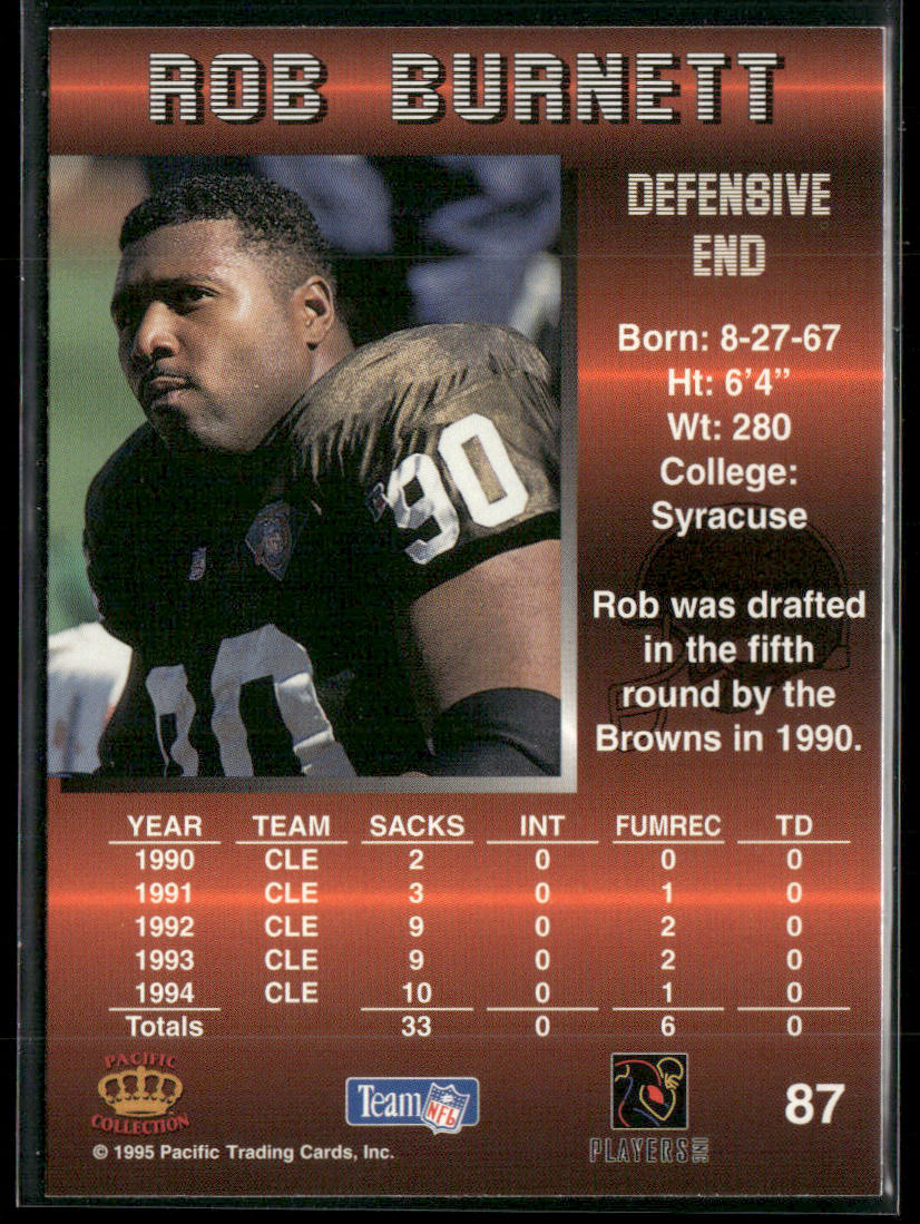 Rob Burnett 1995 Pacific #87 Cleveland Browns