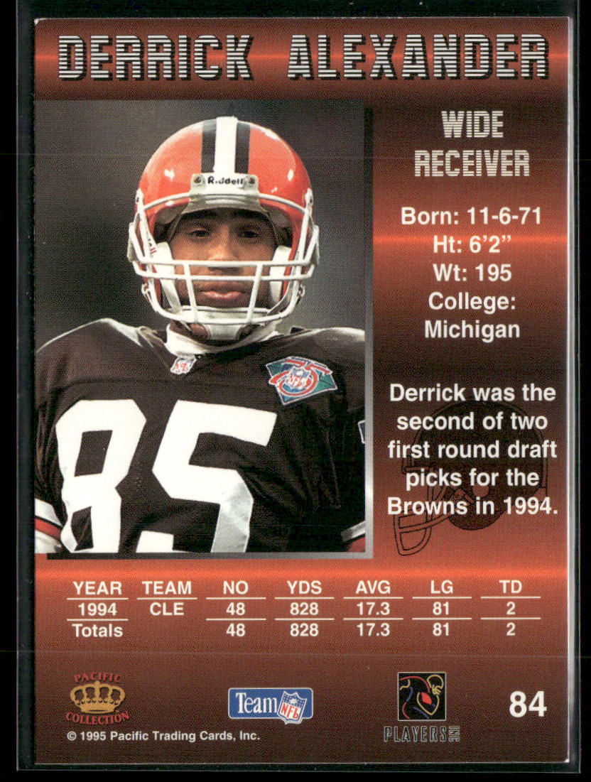 Derrick Alexander 1995 Pacific #84 Cleveland Browns